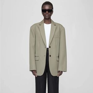 Anine Bing Quinn Blazer in Khaki Green